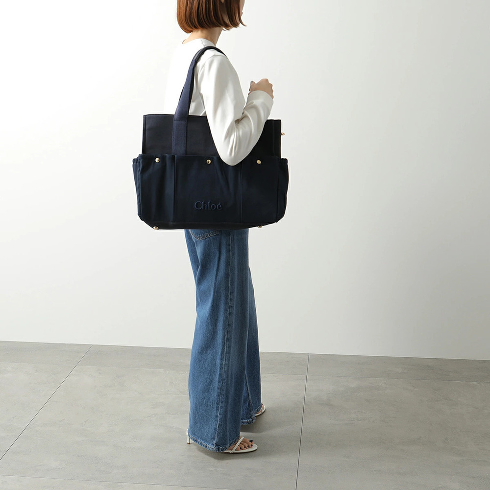 Chloe Diaper Bag CHANGING Tote Mat Embroidered Navy Blue